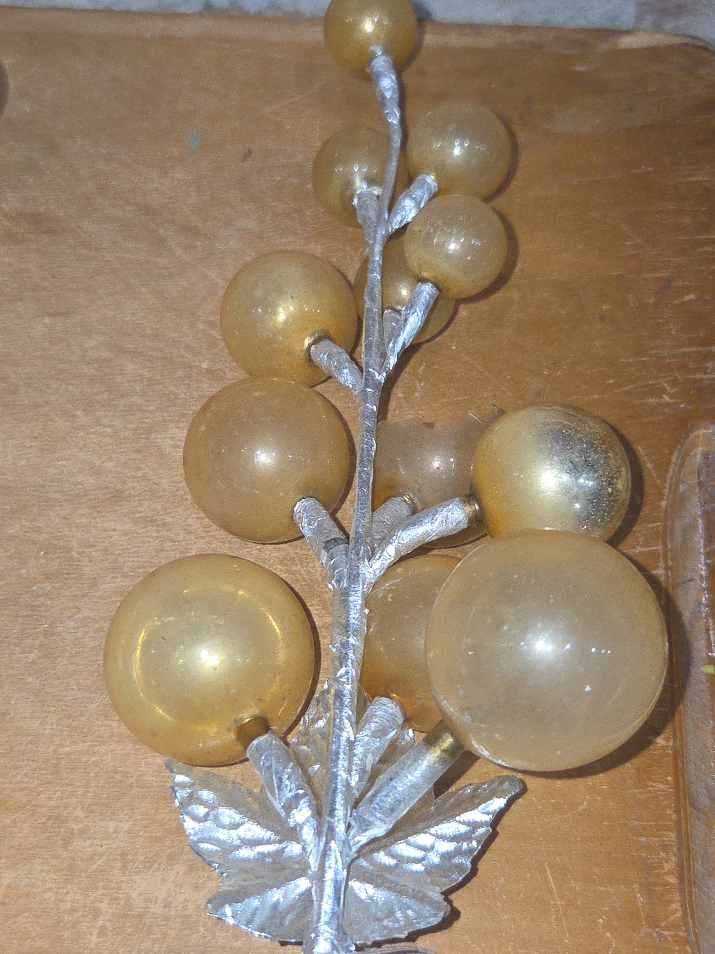 Vintage Mercury Glass Grape Clusters Picks Set of 4 mg122