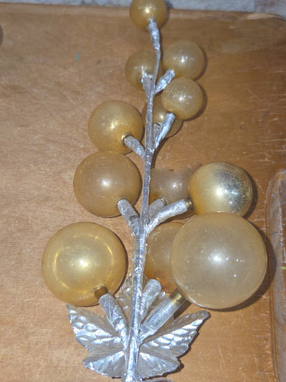 Vintage Mercury Glass Grape Clusters Picks Set of 4 mg122