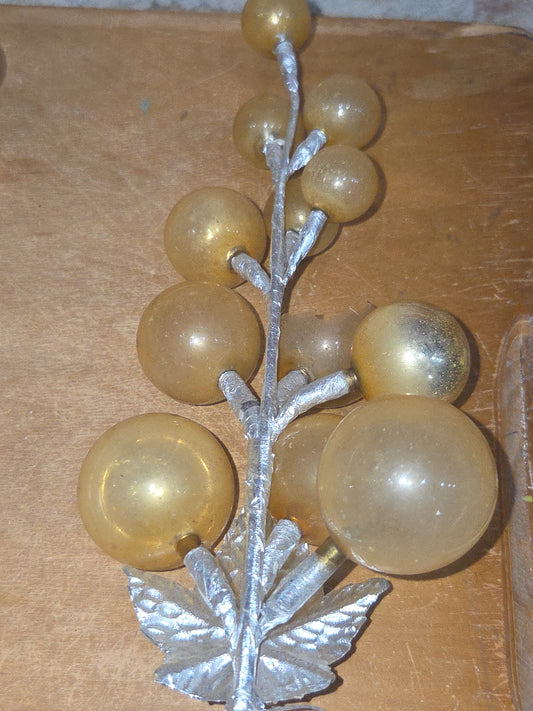 Vintage Mercury Glass Grape Clusters Picks Set of 4 mg122