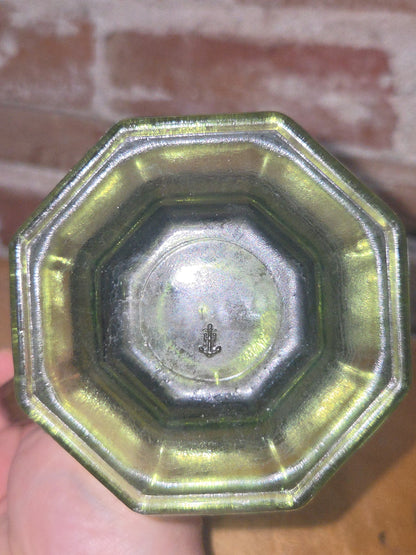 Vintage Anchor Hocking Green Glass Pitcher Embossed Grapes & Vine Leaves vp7