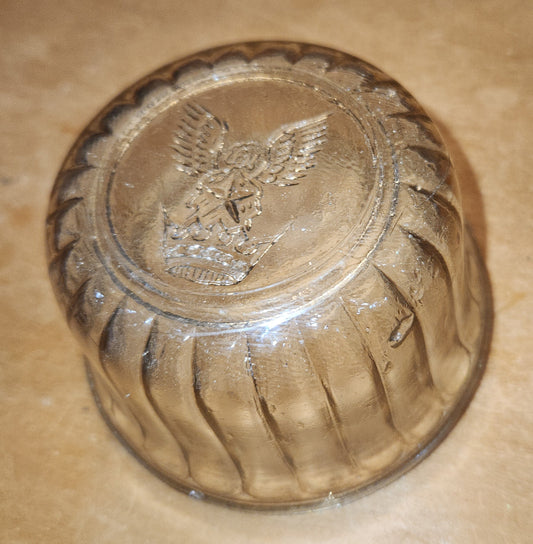 Vintage Kerr or Hazel Atlas Bee Crown Glass Jelly Jar Ribbed Edges NO LID