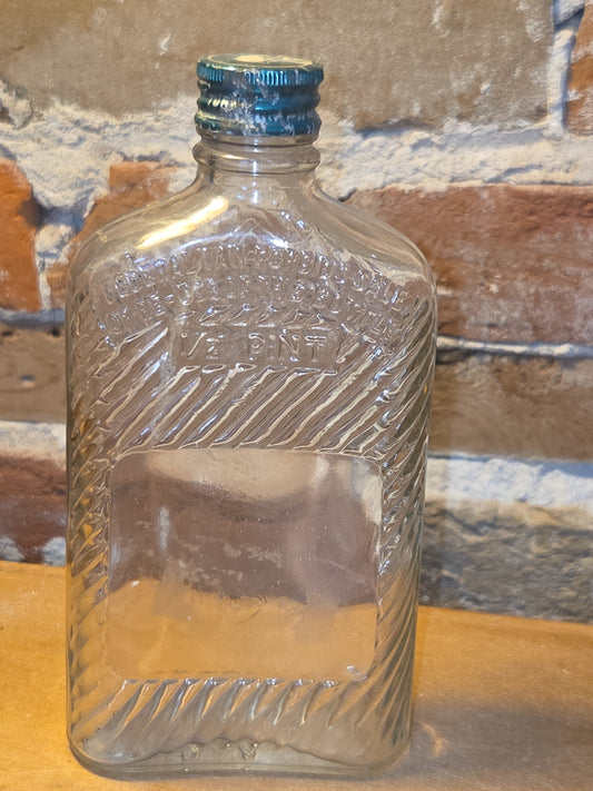 Vintage Liquor Bottle Glenmore Bourbon Clear Glass vlb2