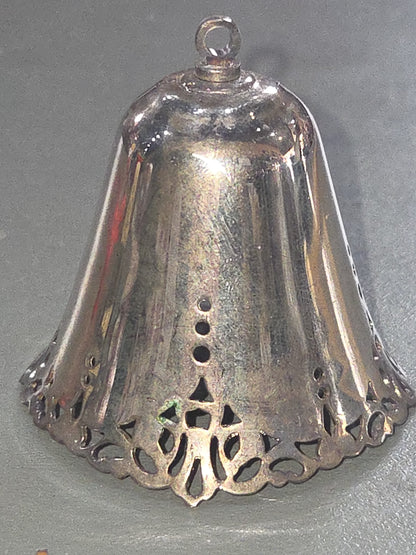 Vintaged Silver Plated Pierced Bell Engraved on One Side With Name 1995