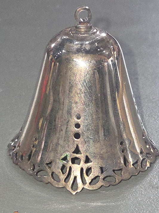 Vintaged Silver Plated Pierced Bell Engraved on One Side With Name 1995