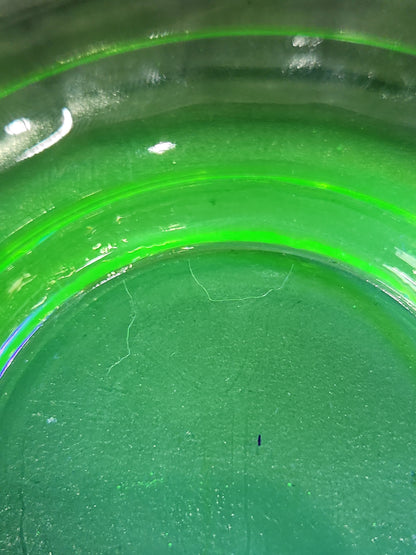 Vintage Uranium Depression Glass Tea Saucer Set of 1 AS IS ug08