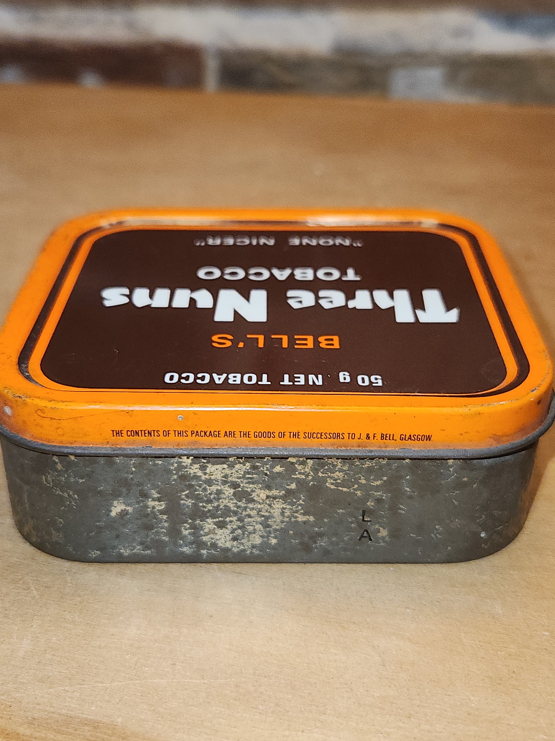 Vintage Bell's Three Nuns Tobacco Tin 50 g Empty NO Contents Glasgow tin014