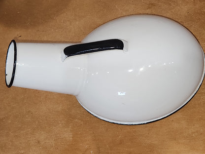 Vintage Enamelware Male Urinal White and Black ew012