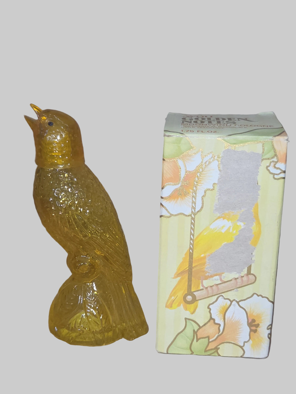 Vintage Avon Golden Notes Canary Moonwind Cologne in Box Yellow Bird