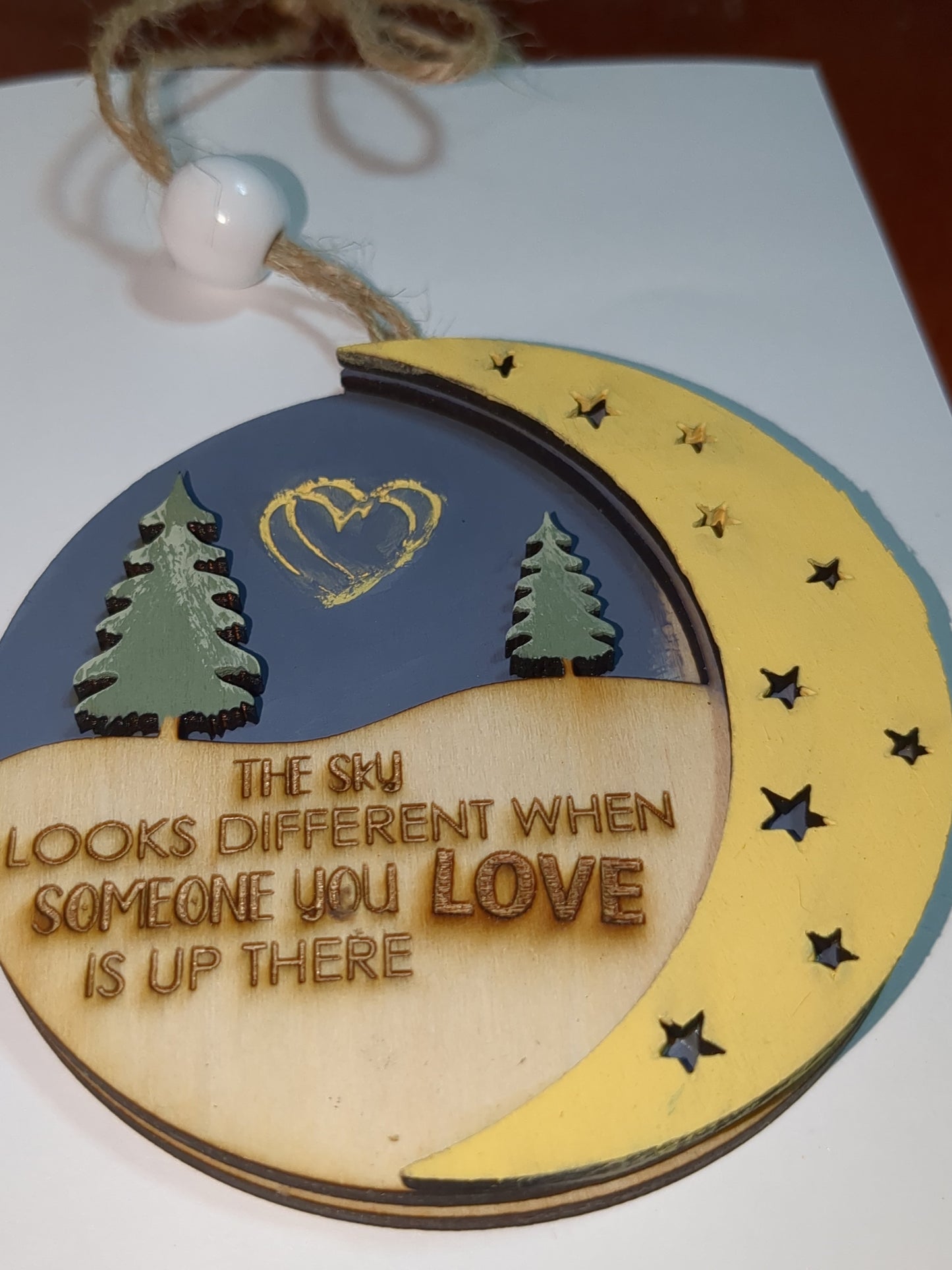 Ornament or car charm the sky looks different when someone you love is up there. Memorial