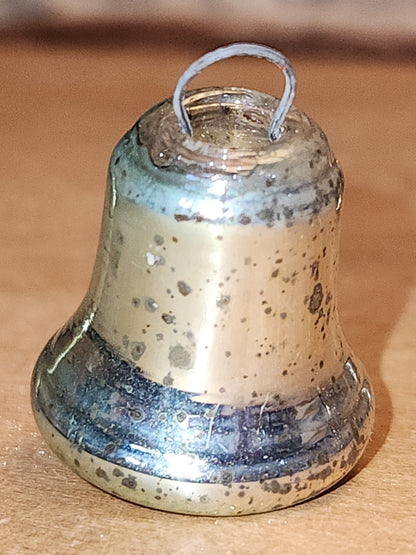 Vintage Mini Mercury Glass Bell Ornaments Set of 3 mg01