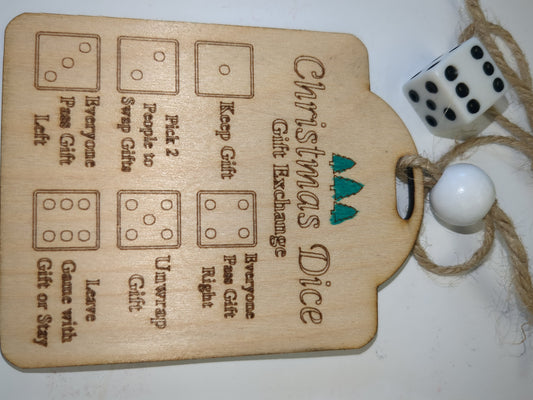 Wooden ornament Christmas dice game