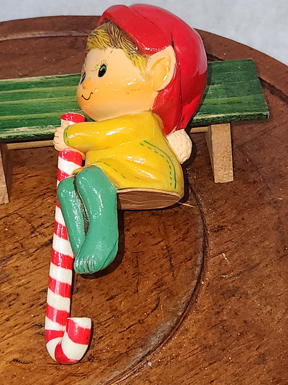 Vintage Christmas Hallmark Santa’s Little Helper ELF Mini Stocking Hanger sh77