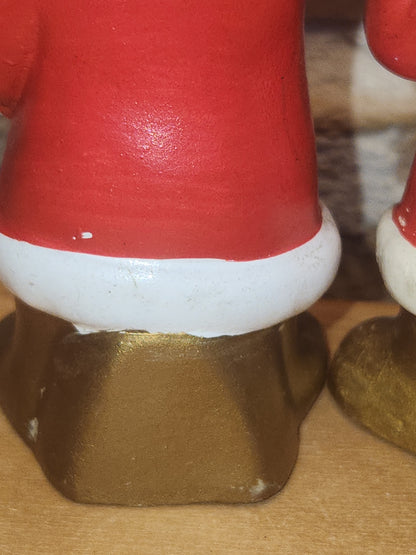 Vintage Chalkware Santa Figurines Set of 2 Made in Japan cw2