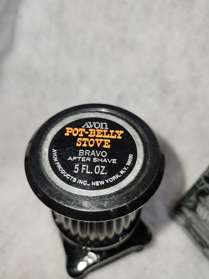 Vintage Avon Pot-Belly Stove Bravo After Shave EMPTY Original Box av655