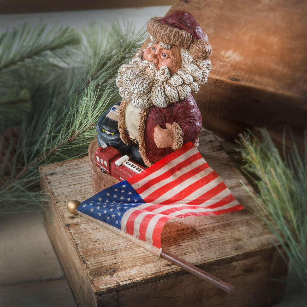 Patriotic Santa Figurine | Bert Anderson Collection