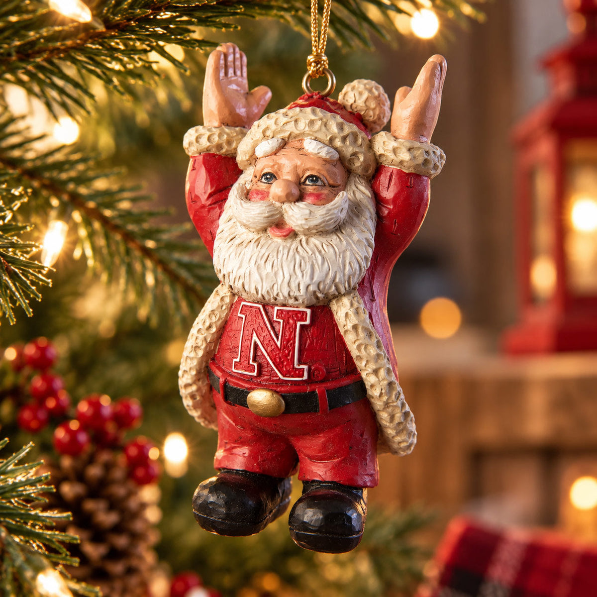 Touchdown Husker Santa Ornament | Bert Anderson Collection