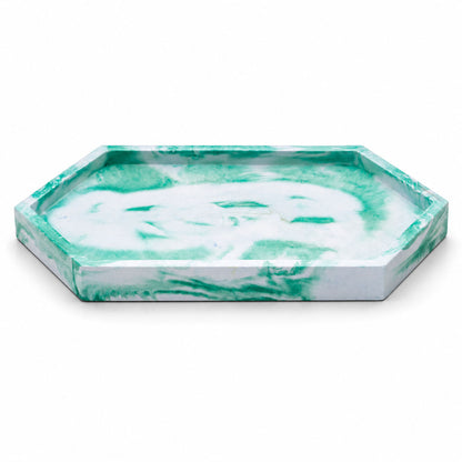 SALE SMALL CHIP | Resin-Concrete Jewelry Tray Set | 6.5" x 4" Hexagon | Color Crete Creations