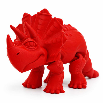 3D Printed Articulated Flexible Triceratops Dinosaur | Multiple Colors | Black Sheep Products LLC Red