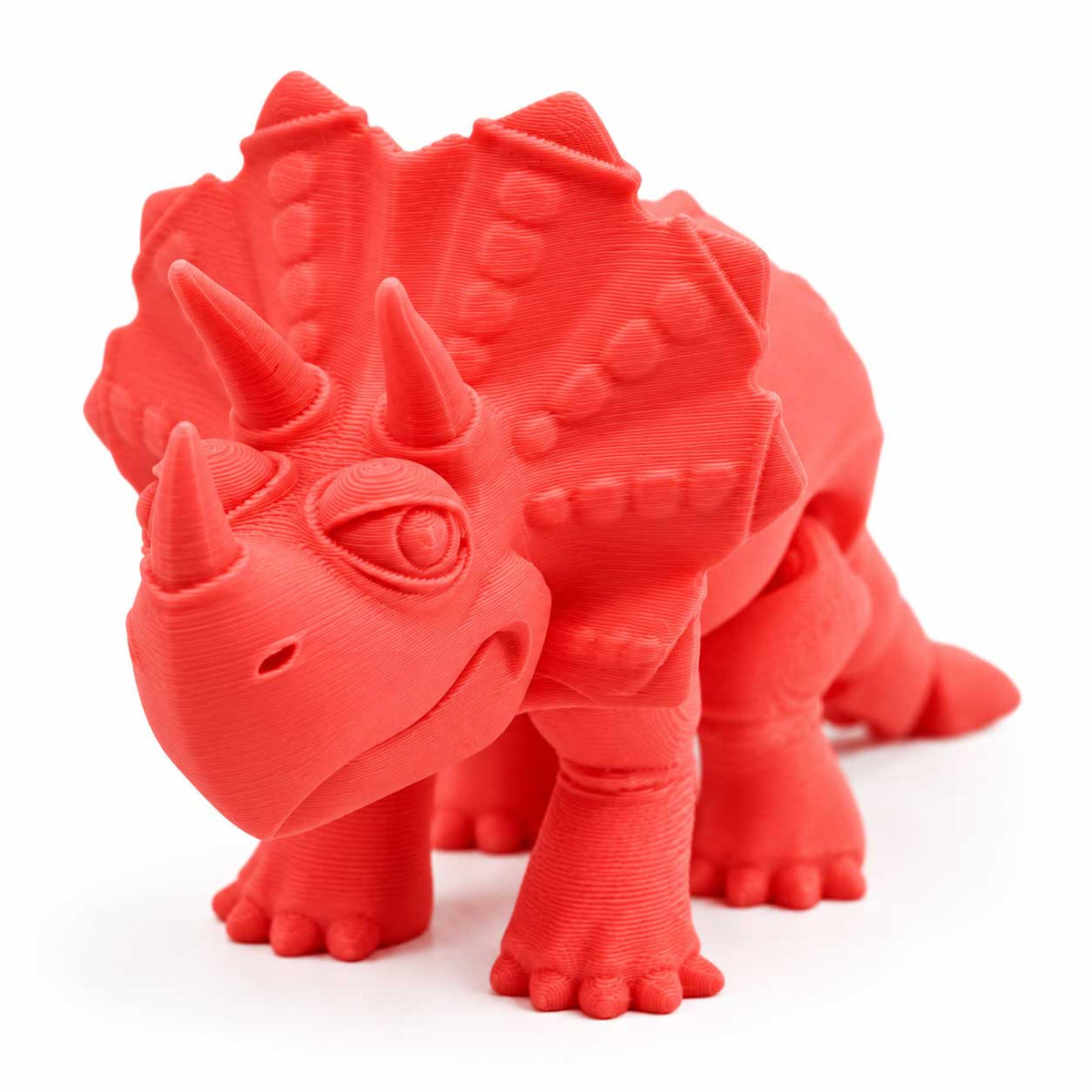 3D Printed Articulated Flexible Triceratops Dinosaur | Multiple Colors | Black Sheep Products LLC Hot Pink