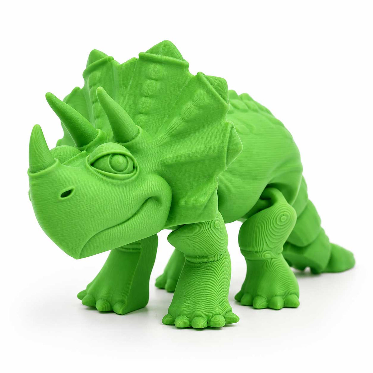 3D Printed Articulated Flexible Triceratops Dinosaur | Multiple Colors | Black Sheep Products LLC Green