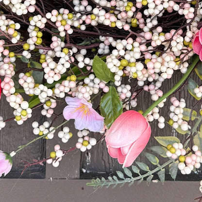 26 Inch Pink Blossom Wreath