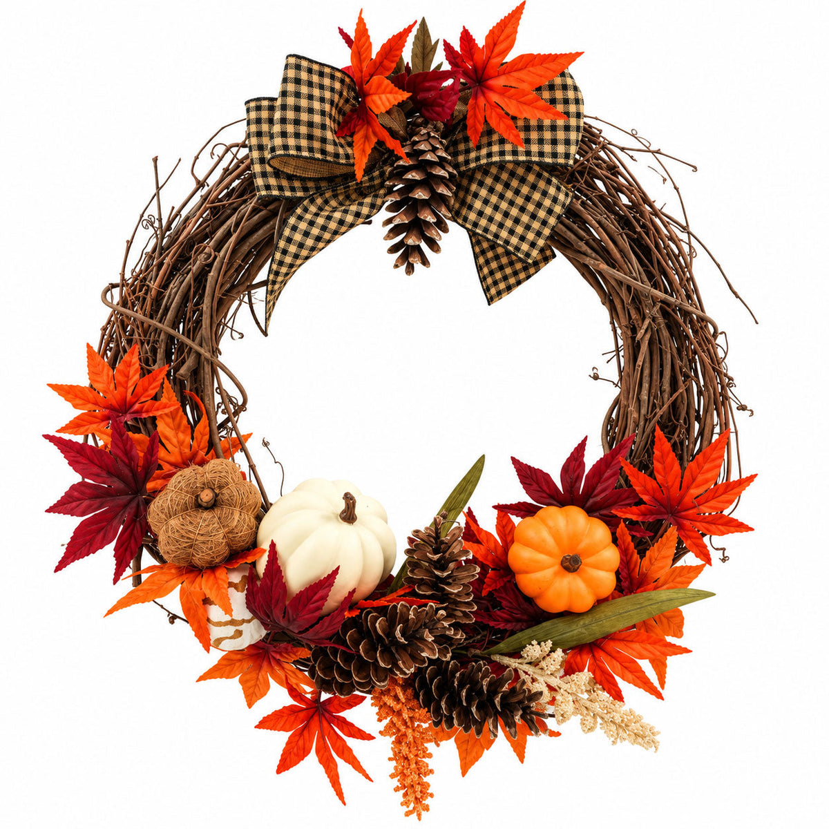 Fall Wreath | 18" x 18" | KJ Made